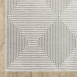 Oriental Weavers Montecito Indoor Area Rug - Soft Polyester, Multi-level Yarn, Graphic Patterns, Made In Egypt Grey,White Polyester M8111w160235st