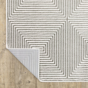 Oriental Weavers Montecito Indoor Area Rug - Soft Polyester, Multi-level Yarn, Graphic Patterns, Made In Egypt Grey,White Polyester M8111w160235st