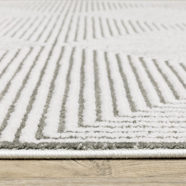 Oriental Weavers Montecito Indoor Area Rug - Soft Polyester, Multi-level Yarn, Graphic Patterns, Made In Egypt Grey,White Polyester M8111w160235st