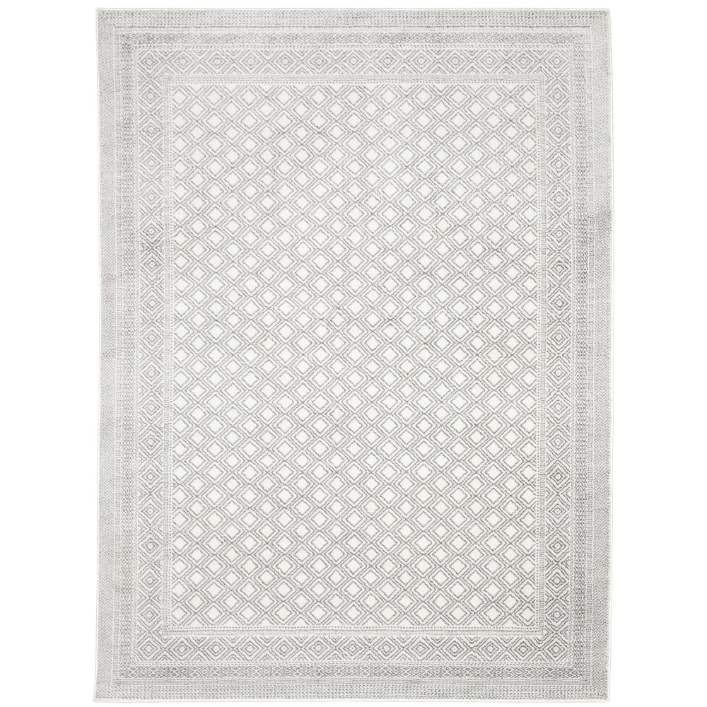 Oriental Weavers Montecito Indoor Area Rug - Elegant Power-loomed Design With Soft Polyester And Graphic Patterns White,Grey Polyester M094w8100153st