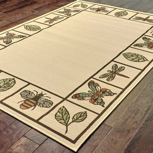 Oriental Weavers Montego Indoor/Outdoor Area Rug - Vibrant Nature-inspired Design For Stylish Home Décor Upgrade Ivory,Brown Polypropylene M2266w200290st
