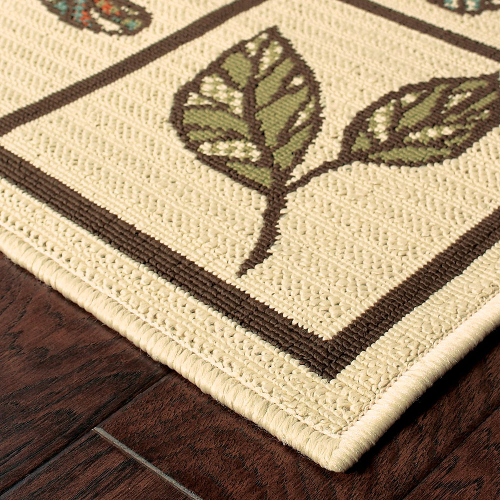 Oriental Weavers Montego Indoor/Outdoor Area Rug - Vibrant Nature-inspired Design For Stylish Home Décor Upgrade Ivory,Brown Polypropylene M2266w200290st