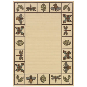 Oriental Weavers Montego Indoor/Outdoor Area Rug - Vibrant Nature-inspired Design For Stylish Home Décor Upgrade Ivory,Brown Polypropylene M2266w200290st