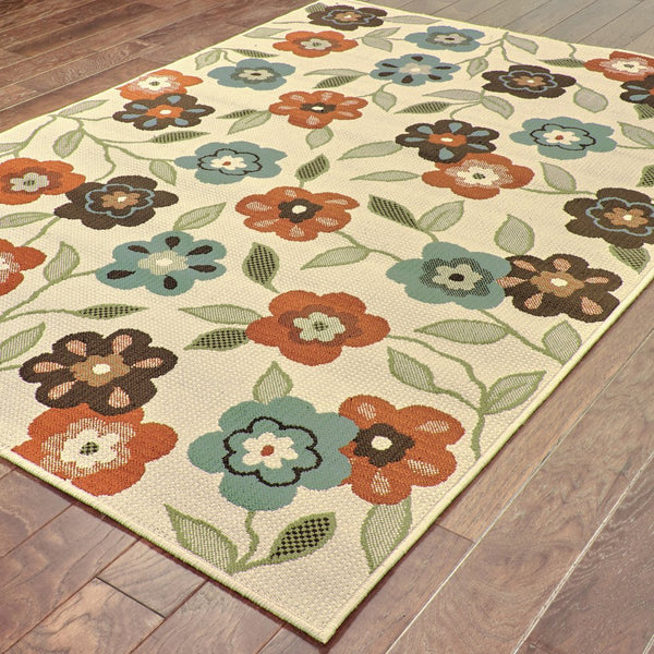 Oriental Weavers Montego Indoor/Outdoor Area Rug - Modern Nature-inspired Design For Stylish Home Décor And Durability Ivory,Brown Polypropylene M2267y055115st