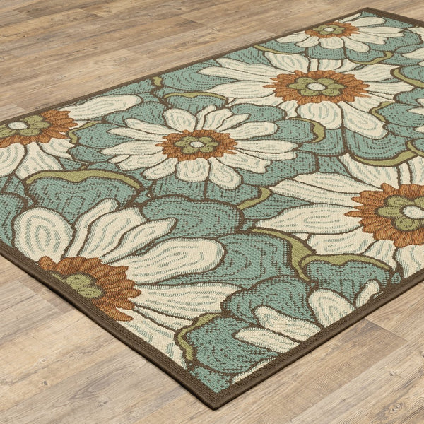 Oriental Weavers Montego Indoor/Outdoor Area Rug - Refresh Your Space With Nature-inspired Colors And Textures Blue,Brown Polypropylene M3444m073135st