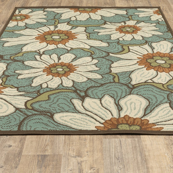 Oriental Weavers Montego Indoor/Outdoor Area Rug - Refresh Your Space With Nature-inspired Colors And Textures Blue,Brown Polypropylene M3444m073135st