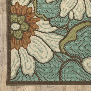 Oriental Weavers Montego Indoor/Outdoor Area Rug - Refresh Your Space With Nature-inspired Colors And Textures Blue,Brown Polypropylene M3444m073135st