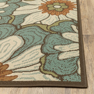 Oriental Weavers Montego Indoor/Outdoor Area Rug - Refresh Your Space With Nature-inspired Colors And Textures Blue,Brown Polypropylene M3444m073135st