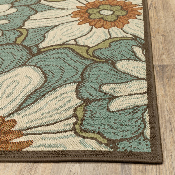 Oriental Weavers Montego Indoor/Outdoor Area Rug - Refresh Your Space With Nature-inspired Colors And Textures Blue,Brown Polypropylene M3444m073135st