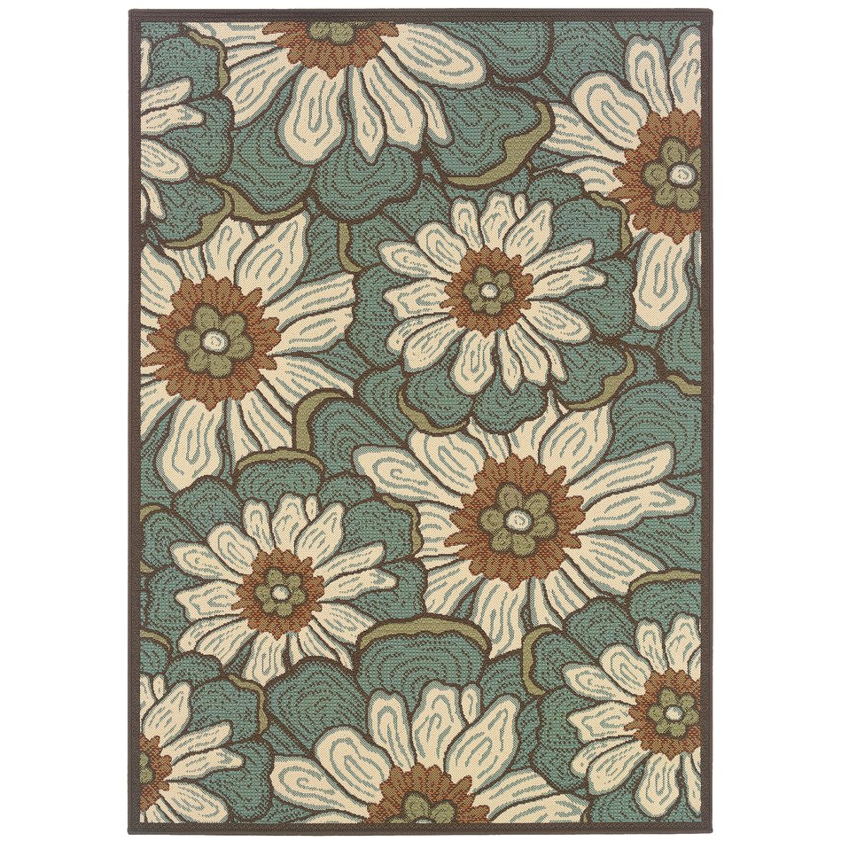Oriental Weavers Montego Indoor/Outdoor Area Rug - Refresh Your Space With Nature-inspired Colors And Textures Blue,Brown Polypropylene M3444m073135st