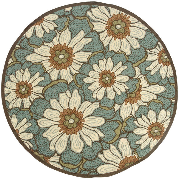 Oriental Weavers Montego Indoor/Outdoor Area Rug - Refresh Your Space With Nature-inspired Colors And Textures Blue,Brown Polypropylene M3444m240rdst