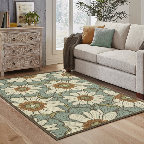 Oriental Weavers Montego Indoor/Outdoor Area Rug - Refresh Your Space With Nature-inspired Colors And Textures Blue,Brown Polypropylene M3444m073135st
