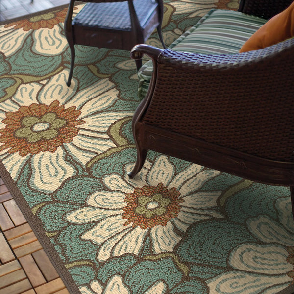 Oriental Weavers Montego Indoor/Outdoor Area Rug - Refresh Your Space With Nature-inspired Colors And Textures Blue,Brown Polypropylene M3444m073135st