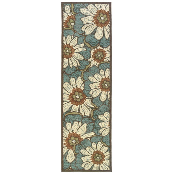 Oriental Weavers Montego Indoor/Outdoor Area Rug - Refresh Your Space With Nature-inspired Colors And Textures Blue,Brown Polypropylene M3444m068230st
