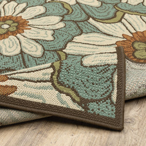 Oriental Weavers Montego Indoor/Outdoor Area Rug - Refresh Your Space With Nature-inspired Colors And Textures Blue,Brown Polypropylene M3444m073135st