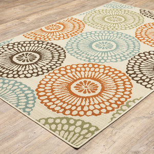 Oriental Weavers Montego Indoor/Outdoor Area Rug - Modern Nature-inspired Design For Stylish Home Decor Beige,Blue Polypropylene M697j6160230st