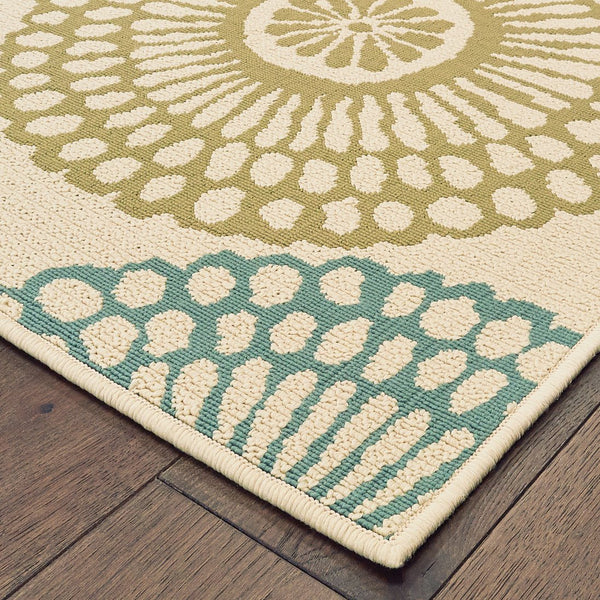 Oriental Weavers Montego Indoor/Outdoor Area Rug - Modern Nature-inspired Design For Stylish Home Decor Beige,Blue Polypropylene M697j6160230st