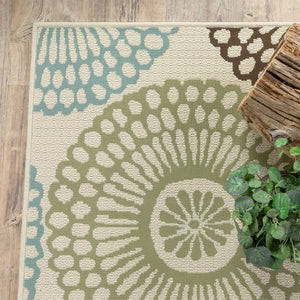 Oriental Weavers Montego Indoor/Outdoor Area Rug - Modern Nature-inspired Design For Stylish Home Decor Beige,Blue Polypropylene M697j6160230st