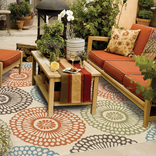 Oriental Weavers Montego Indoor/Outdoor Area Rug - Modern Nature-inspired Design For Stylish Home Decor Beige,Blue Polypropylene M697j6160230st