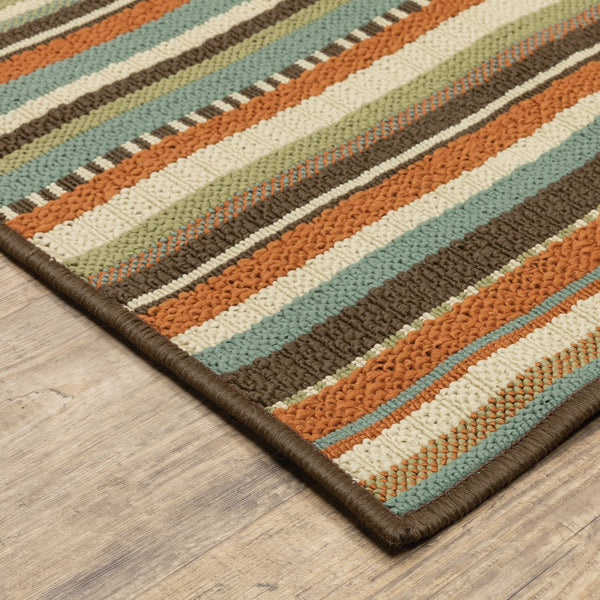 Oriental Weavers Montego Indoor/Outdoor Area Rug - Vibrant Nature-inspired Design For A Stylish Home Refresh Green,Blue Polypropylene M6996c055115st