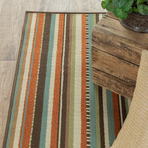 Oriental Weavers Montego Indoor/Outdoor Area Rug - Vibrant Nature-inspired Design For A Stylish Home Refresh Green,Blue Polypropylene M6996c055115st