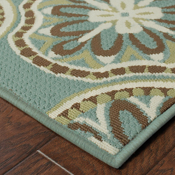 Oriental Weavers Montego Indoor/Outdoor Moroccan Floral Runner Rug 2'3"X7'6" - Weatherproof Polypropylene Charm M8323L068230ST