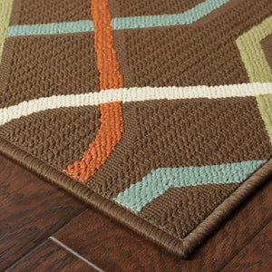 Oriental Weavers Montego Indoor/Outdoor Area Rug - Modern Design With Nature-inspired Hues For Stylish Spaces Brown,Ivory Polypropylene M896n6160230st