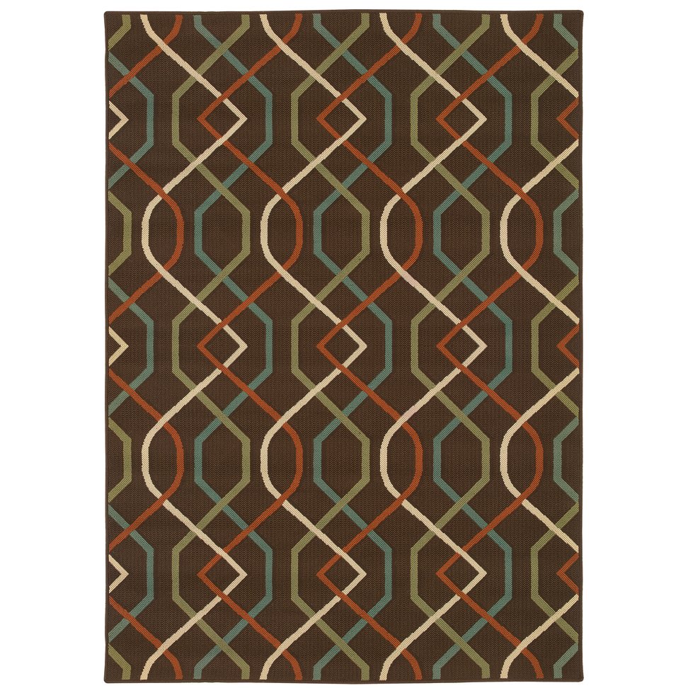 Oriental Weavers Montego Indoor/Outdoor Area Rug - Modern Design With Nature-inspired Hues For Stylish Spaces Brown,Ivory Polypropylene M896n6160230st