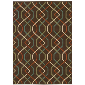 Oriental Weavers Montego Indoor/Outdoor Area Rug - Modern Design With Nature-inspired Hues For Stylish Spaces Brown,Ivory Polypropylene M896n6160230st