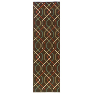 Oriental Weavers Montego Indoor/Outdoor Area Rug - Modern Design With Nature-inspired Hues For Stylish Spaces Brown,Ivory Polypropylene M896n6068230st