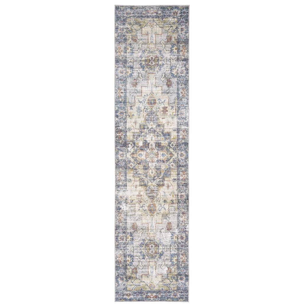 Oriental Weavers Myers Park Myp02 Indoor Area Rug - Persian-inspired Design With Vintage Charm For Any Space Blue,Gold Polyester Mmyp02061245st