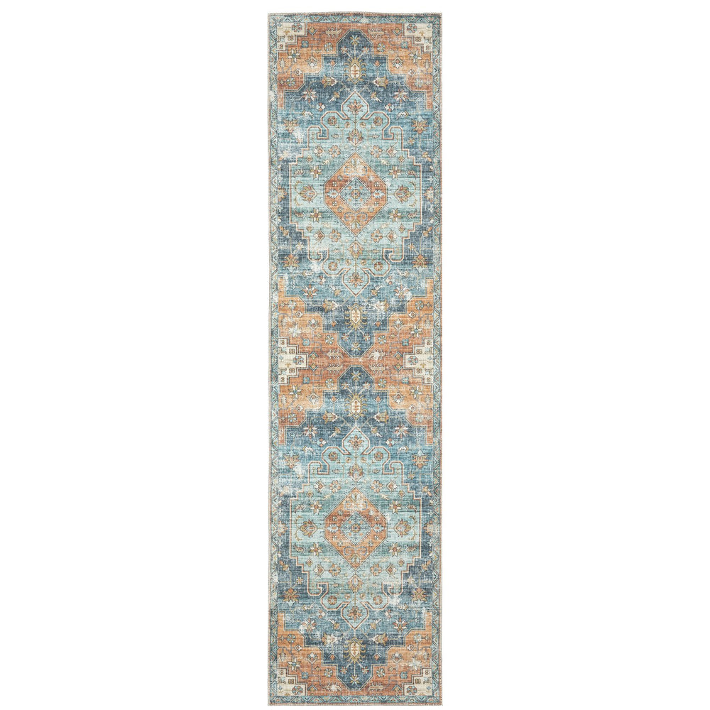 Oriental Weavers Myers Park Myp03 Elegant Indoor Area Rug With Vintage Persian Design And Modern Flatwoven Comfort Orange,Blue Polyester Mmyp03061245st