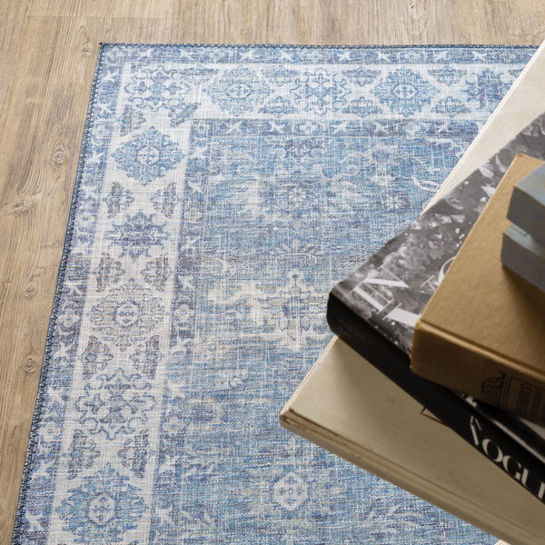 Oriental Weavers Myers Park Indoor Area Rug - Persian-inspired Design, Easy Care, Flatwoven Polyester For Rustic Charm Blue,Grey Polyester Mmyp04061245st