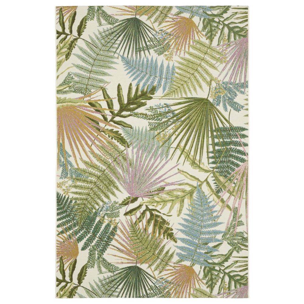 Oriental Weavers Naples Indoor/Outdoor Area Rug - Vibrant Patterns And Textures For Effortless Style And Durability Green,Ivory Polypropylene N1091x300390st