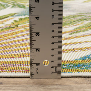 Oriental Weavers Naples Indoor/Outdoor Area Rug - Vibrant Patterns And Textures For Effortless Style And Durability Green,Ivory Polypropylene N1091x300390st