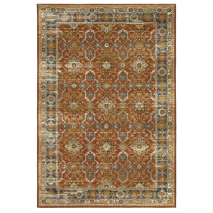Oriental Weavers Naples 1204x Vibrant Indoor/Outdoor Area Rug - Durable, Fade Resistant, And Easy Care Design Rust,Blue Polypropylene N1204x300390st