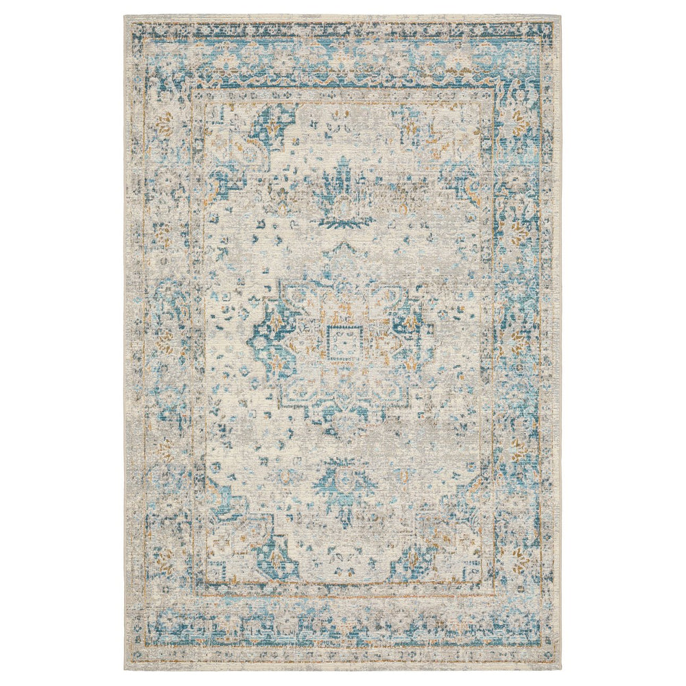 Oriental Weavers Naples Indoor/Outdoor Area Rug - Vibrant Patterns, Fade Resistant, Easy Care For Stylish Spaces Grey,Teal Polypropylene N1221x060100st