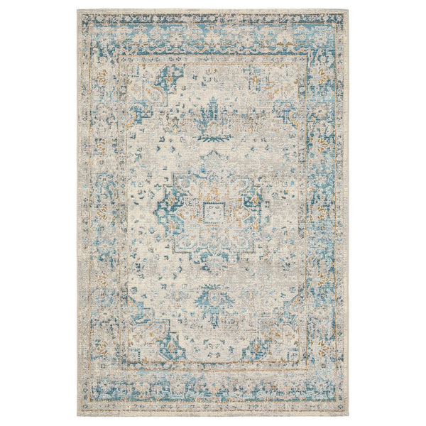 Oriental Weavers Naples Indoor/Outdoor Area Rug - Vibrant Patterns, Fade Resistant, Easy Care For Stylish Spaces Grey,Teal Polypropylene N1221x060100st