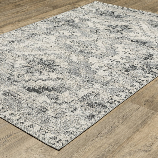 Oriental Weavers Naples Indoor/Outdoor Area Rug – Vibrant Patterns, Easy Care, And Fade Resistant Design For Any Space Grey,Ivory Polypropylene N1346z200285st