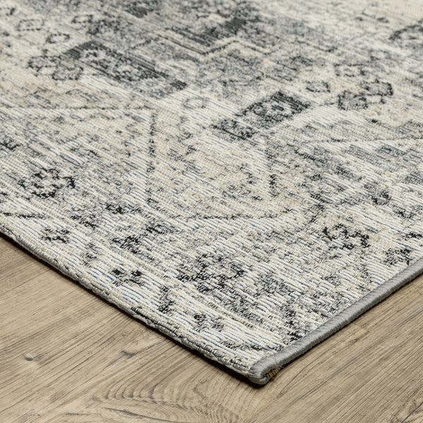 Oriental Weavers Naples Indoor/Outdoor Area Rug – Vibrant Patterns, Easy Care, And Fade Resistant Design For Any Space Grey,Ivory Polypropylene N1346z200285st