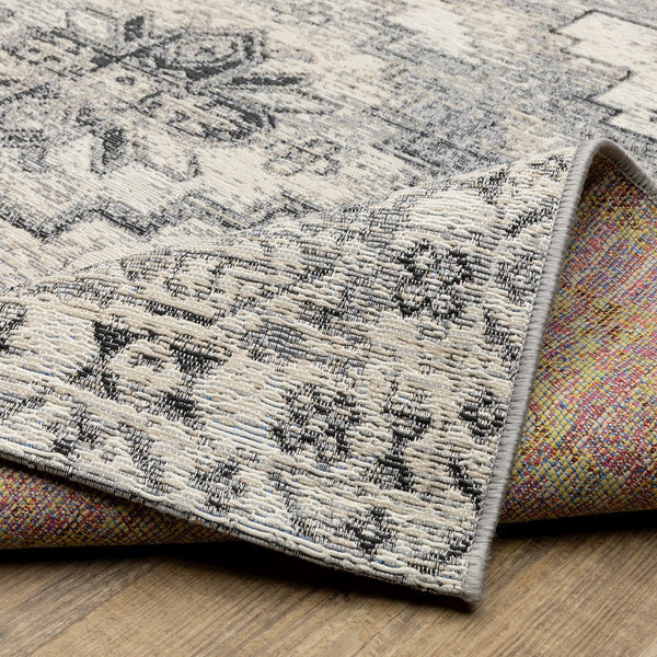 Oriental Weavers Naples Indoor/Outdoor Area Rug – Vibrant Patterns, Easy Care, And Fade Resistant Design For Any Space Grey,Ivory Polypropylene N1346z200285st