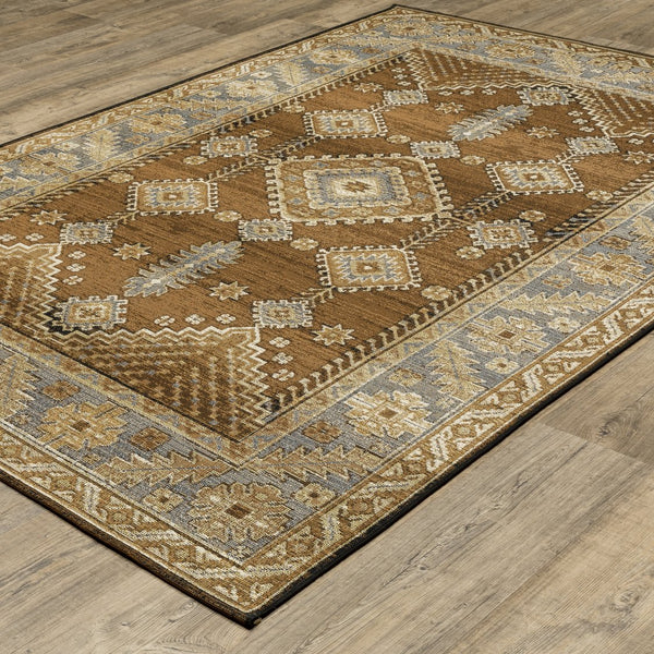 Oriental Weavers Naples Indoor/Outdoor Area Rug – Vibrant Patterns, Easy Care, And Fade Resistant For Any Space Brown,Grey Polypropylene N1441x240305st