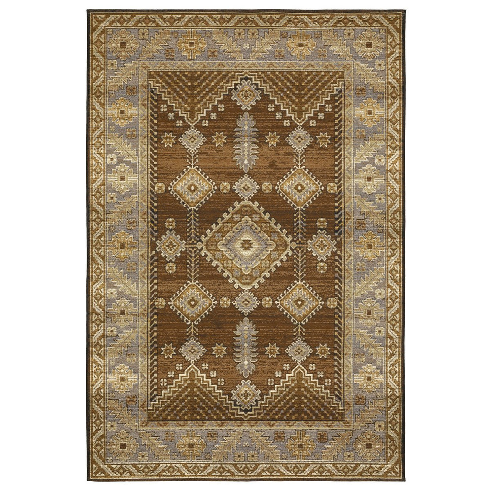 Oriental Weavers Naples Indoor/Outdoor Area Rug – Vibrant Patterns, Easy Care, And Fade Resistant For Any Space Brown,Grey Polypropylene N1441x240305st
