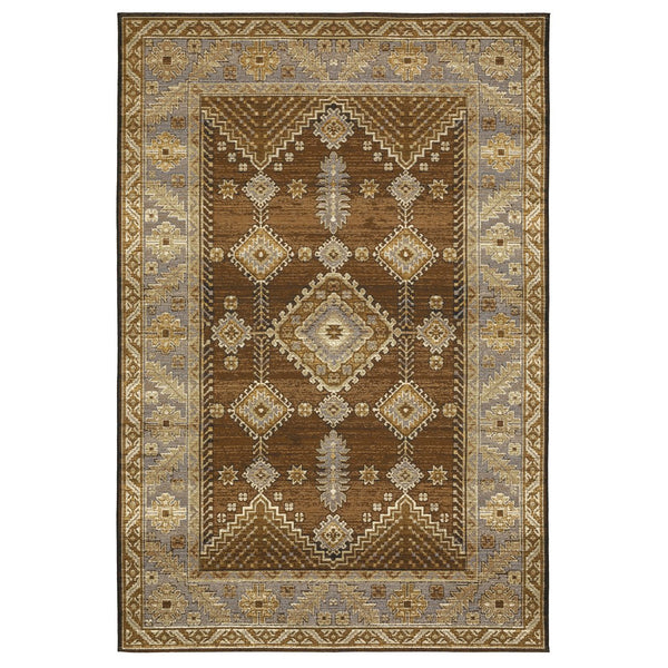 Oriental Weavers Naples Indoor/Outdoor Area Rug – Vibrant Patterns, Easy Care, And Fade Resistant For Any Space Brown,Grey Polypropylene N1441x240305st