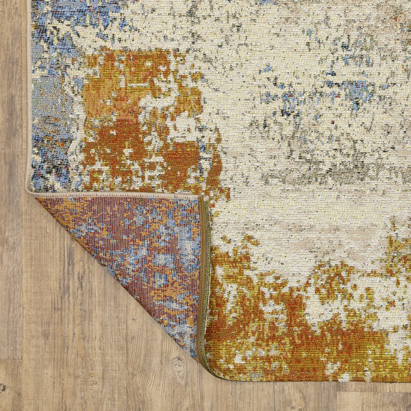 Oriental Weavers Naples Indoor/Outdoor Area Rug - Vibrant Patterns, Easy Care, And Fade Resistant For Any Space Beige,Orange Polypropylene N292xi200285st