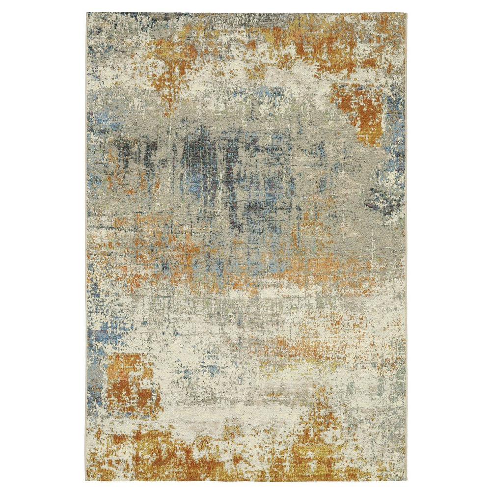 Oriental Weavers Naples Indoor/Outdoor Area Rug - Vibrant Patterns, Easy Care, And Fade Resistant For Any Space Beige,Orange Polypropylene N292xi200285st