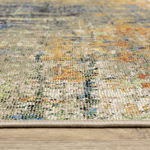 Oriental Weavers Naples Indoor/Outdoor Area Rug - Vibrant Patterns, Easy Care, And Fade Resistant For Any Space Beige,Orange Polypropylene N292xi200285st