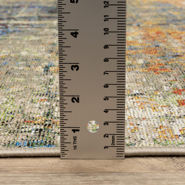 Oriental Weavers Naples Indoor/Outdoor Area Rug - Vibrant Patterns, Easy Care, And Fade Resistant For Any Space Beige,Orange Polypropylene N292xi200285st