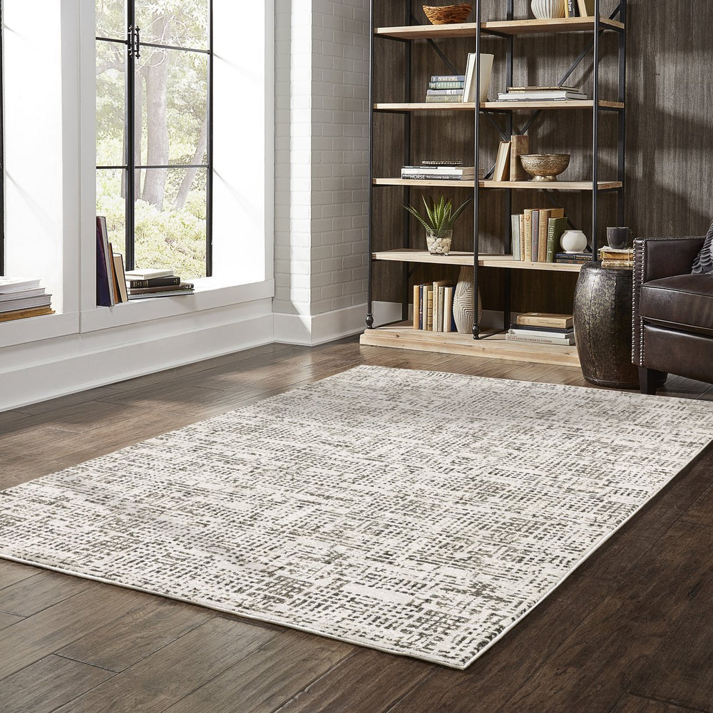 Oriental Weavers Nebulous Soft Polyester Indoor Area Rug - Modern Abstract Design With Textural Patterns In Neutrals Ivory,Grey Polyester N2060w100153st