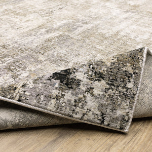 Oriental Weavers Nebulous Indoor Area Rug - Soft Polyester, Modern Abstract Design, Multi-level Texture, Neutral Shades Beige,Grey Polyester N002x9100153st